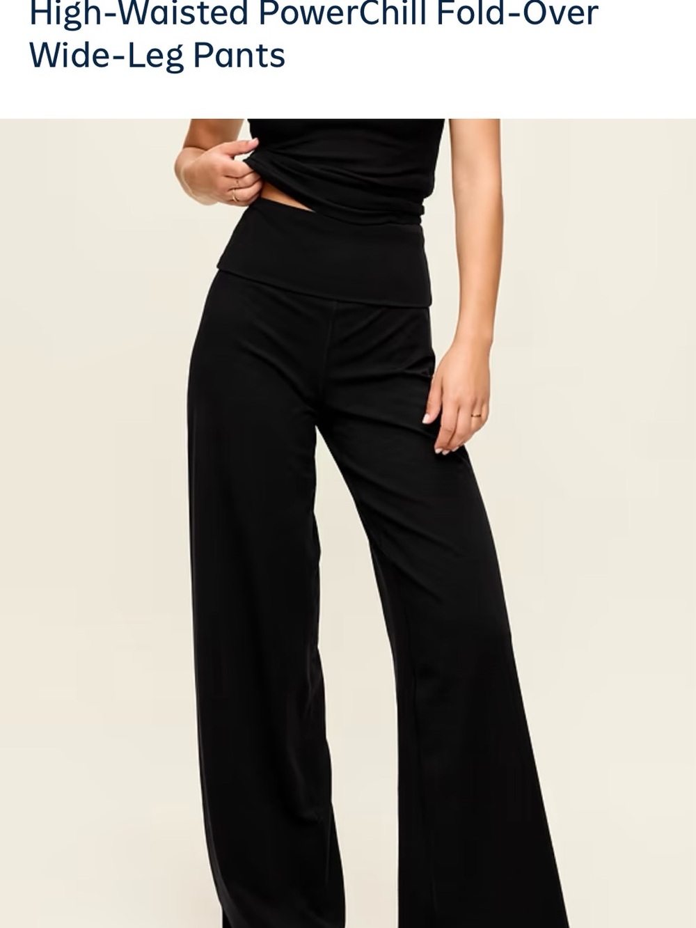 EUC Old Navy High-Waisted PowerChill Fold-Over Wide-Leg Pants Size Small